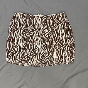 Windsor Brown and White Zebra Mini Skirt